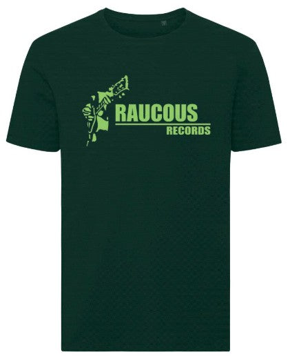 Raucous Records T-Shirt (green)