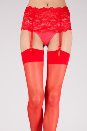 Wide Red Lace Suspender Belt (UK8/UK10/UK12/UK14/Uk16)