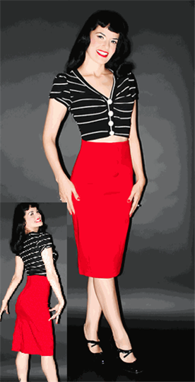 Red Pencil Skirt
