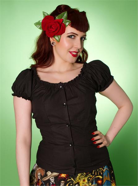 Rose Lee Fitted Black Top (UK6)