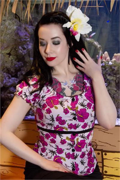 Rose Lee Hawaiian Print Top (UK6/UK8/UK12)