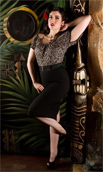 Rose Lee Leopard Wiggle Dress (UK8)