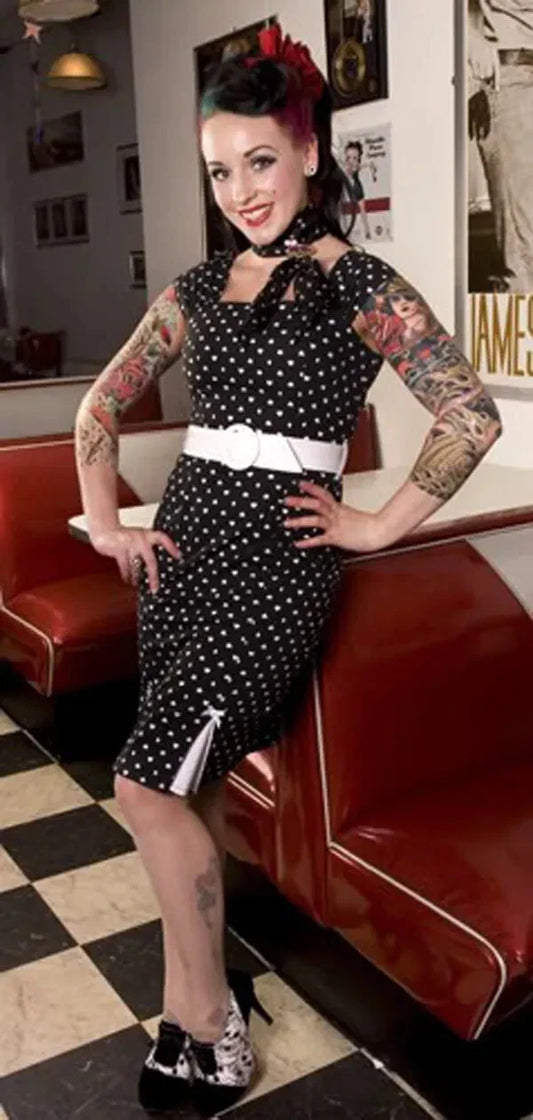 Lady Luck Black Wiggle Dress (UK8/UK10/UK14)