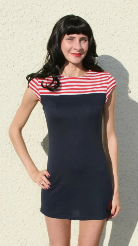 Sailor Nautical Stripe Dress (UK8)