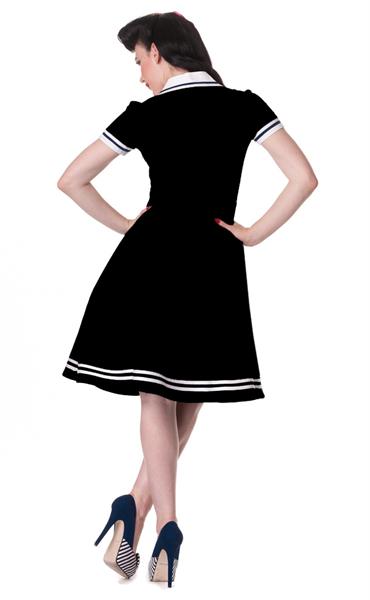 Seafarer 1950s Style Black Swing Dress (UK8)