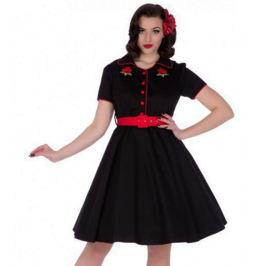 Sherry Rose Black Swing Dress (UK8)