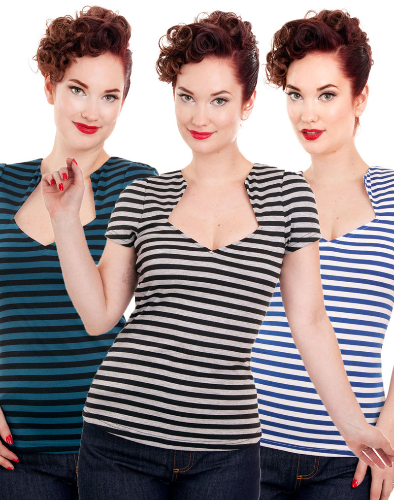 Sneaky Blue and White Striped Top (UK14/UK16)