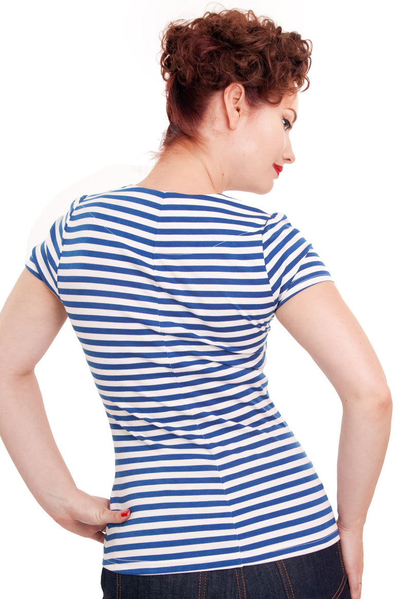 Sneaky Blue and White Striped Top (UK14/UK16)