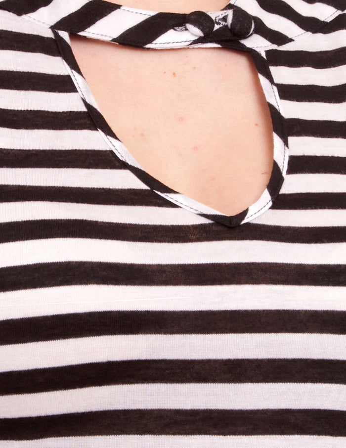 Sneaky Preview Black and White Striped Top (UK10)