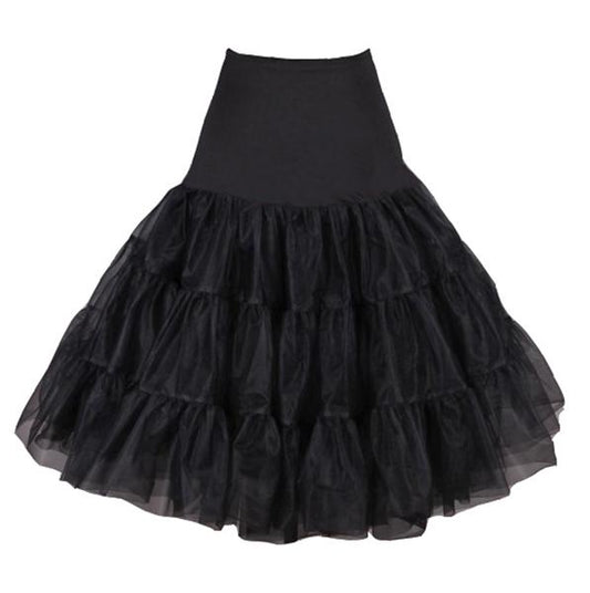 Black Full Volume Long 26" Petticoat (UK12-UK18)