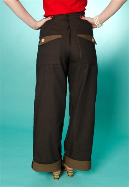 Swing Denim Dark Brown Trousers (UK8)