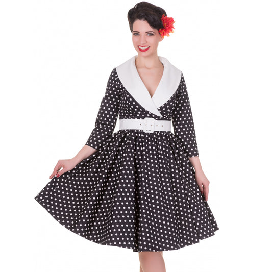 Tiffany Polka Dot Swing Dress (UK8/12/16/18)