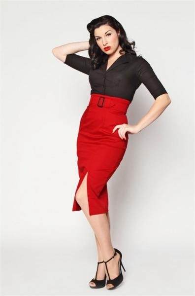 Vogue Red Pencil Skirt (UK8)