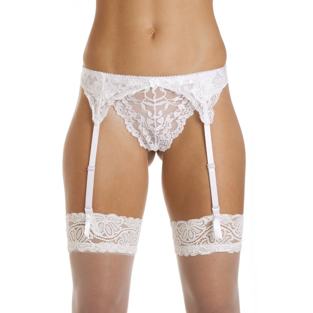 White Lace Narrow Suspender Belt (UK8-10/UK10-12/UK14-16)
