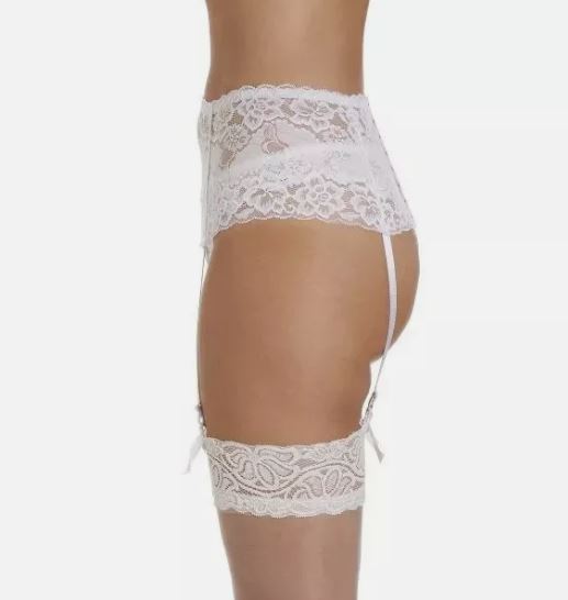 White Lace Wide Suspender Belt (UK12-14)