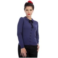 Andi Longline Navy Blue Cardigan at Retro Vixens