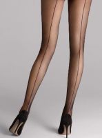 Opaque Seamer Black Tights with Black Seam by Silky