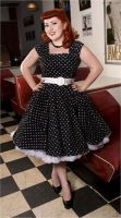 Lady Luck Black Rockabilly Swing Dress