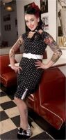 Lady Luck Black Pin-Up Wiggle Dres
