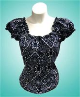 Rose Lee Skull Black Top