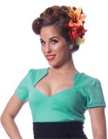 Sophie Turquoise Top by Rock Steady Clothing at Retro Vixens