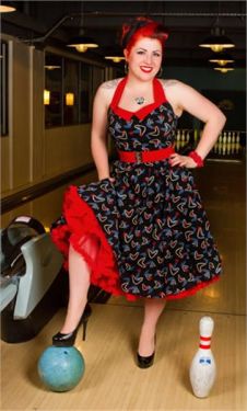 Atomic Black 1950s Swing Dress