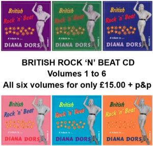 British Rock 'n' Beat CD volumes 1 to 6 1950s British rock 'n' roll at Raucous Records.