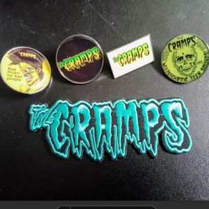 The Cramps badge set psychobilly at Raucous Records.