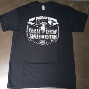Crazy Cavan and the Rhythm Rockers Count Dracula and The Vampires t-shirt rockabilly at Raucous Records.