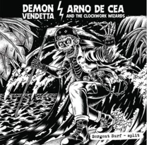 Demon Vendetta and Arno De Cea & The Surf Wizards Sergent Surf 10" LP surf instrumental vinyl at Raucous Records.