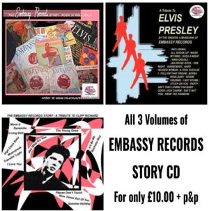 Embassy Records Story CD volumes 1-2-3 Great British 1950s rock 'n' roll at Raucous Records.