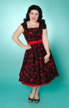 Lady Luck cherry print Swing Dress