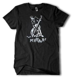 The Meteors Double Bass Player T-Shirt psychobilly at Raucous Records.