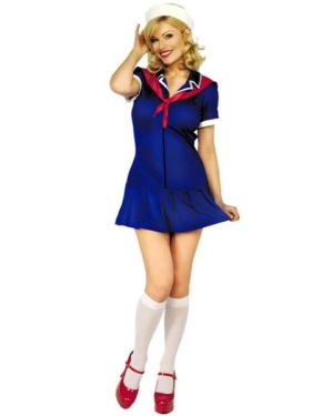 Sailor Cutie Pin Up Dress, Hat and Stockings