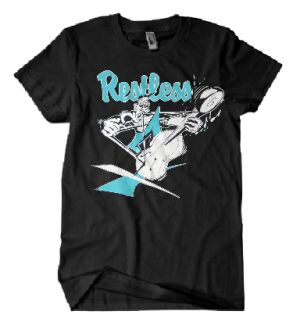 Restless Double Bass T-Shirt rockabilly at Raucous Records.