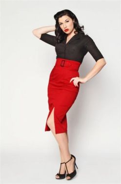 Vogue Red Pencil Skirt
