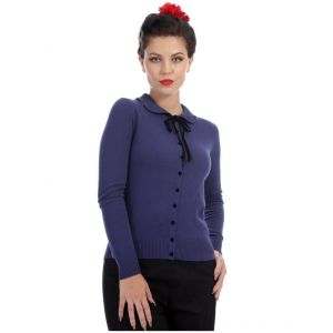 Andi Longline Navy Blue Cardigan at Retro Vixens