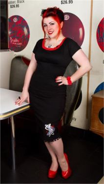 Black Skirt with Pom-Pom Trim