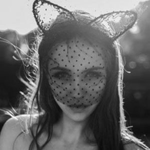 Black Lace Bunny Ears Hairband