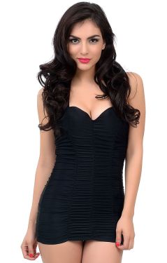 Monroe Black One Piece Swimming Costume at Retro Vixens
