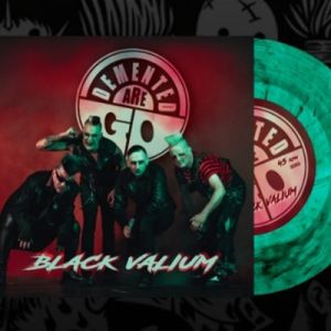 Demented Are Go Black Valium 7" Single green marble vinyl psychobilly at Raucous Records.