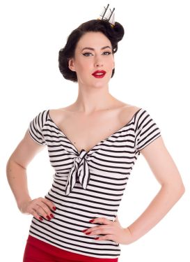 Dolly Black and White Stripe Top