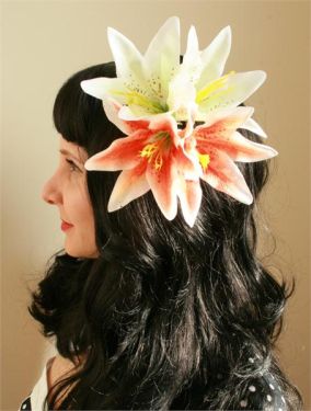 Tender Green and White Double Lilly