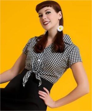 Black and white Gingham tie shirt