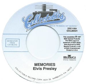 Elvis Presley Memories Charro 7 inch Vinyl Single