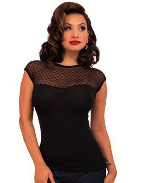 Hearts Only Black Top Rock Steady at Retro Vixens