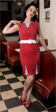 Lady Luck Red Pin Up Wiggle Dress