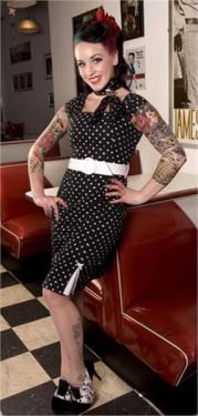 Lady Luck Black Pin-Up Wiggle Dres