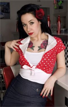 Lady Luck Red Tie Shirt at Retro Vixens