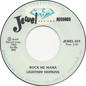 Lightnin' Hopkins Rock Me Mama Love Me This Morning 7" vinyl single at Raucous Records.